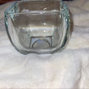 Large Libby glass candle votive holder or storage like new heavy tapered glass